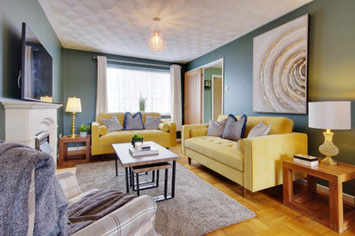 Medium sized bohemian living room in Hampshire.