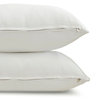 White Satin 12"x16" Lumbar Pillow Cover Set of 2 Solid - White Slub Satin