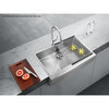 33" Stainless Steel Flush Mount Single Bowl Sink, Apron