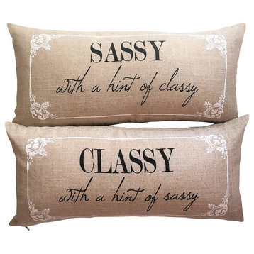 Classy and Sassy Sparkle Linen Doublesided Message Pillow