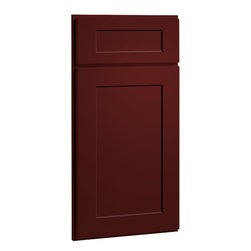 CliqStudios.com - Dayton Garnet Red Paint Shaker Kitchen Cabinet Sample - Kitchen Cabinetry