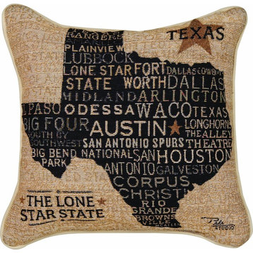 Usa Texas, Pes-17 Pillow With Piping