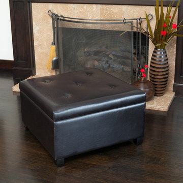 Contemporary Living Space Square Storage Ottoman