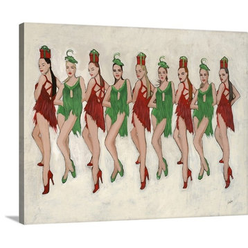 "The Twelve Days of Art - Nine Ladies Dancing" Wrapped Canvas Art Print, 14"x...