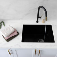 25 inch Dual Mount Single Bowl Black Granite Laundry Sink S-825N