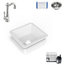 Amplify Undermount Fireclay 18.1" Bar Prep Sink, Marielle Faucet and Drain
