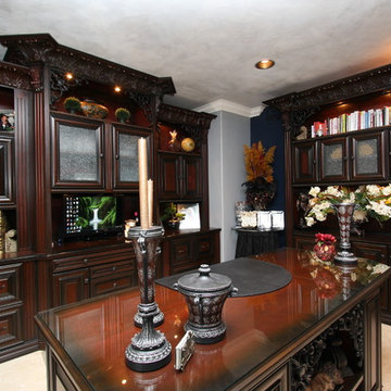 Elegant Traditional Carved Molding Office