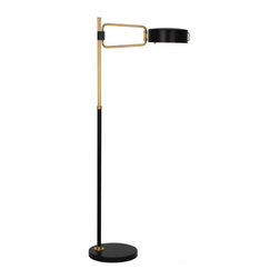 Robert Abbey Simon Swing Arm Brass Floor Lamp - Floor Lamps