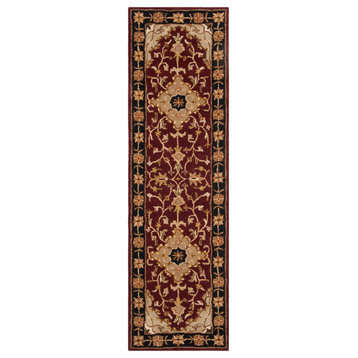 Safavieh Heritage Collection HG760 Rug, Red/Black, 2'3" X 8'