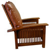 Crafters and Weavers Arts and Crafts Leather Morris Chair in Reddish Brown