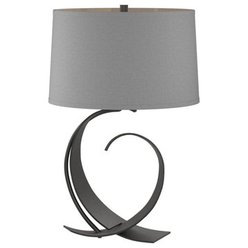 Fullered Impressions Table Lamp, Black, Medium Grey Shade