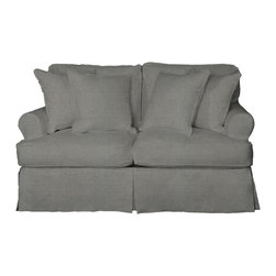 Sunset Trading Horizon Loveseat - Slip Cover Set Only - Performance Gray - Slipcovers And Chair Covers