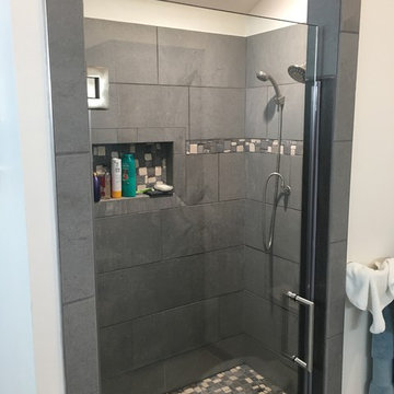 West Seneca- Grey Bathroom with Custom Vanities