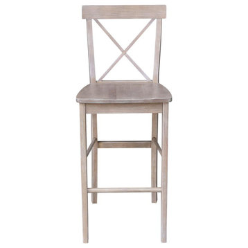 X-Back Bar height Stool, Washed Gray Taupe