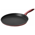 SAFLON - Saflon Titanium Nonstick Crepe Pan, PFOA Free, Red, 11" - •LATEST TECHNOLOGY: Forged aluminum provides a thicker, stronger pan that is coated with three layers of premium QuanTanium nonstick titanium coating, sourced directly from Whitford, England to the Saflon factory in Turkey.