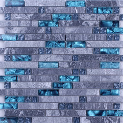 Interlocking Mosaic Tiles Stone Glass Tile Crystal Backsplash - Mosaic Tile