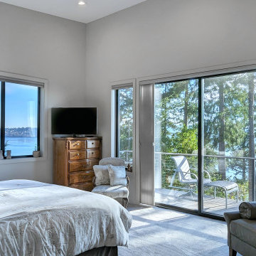 (Custom Home) Indoor Pool with Puget Sound Views
