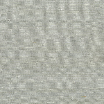 Jin Light Gray Grasscloth Wallpaper, Bolt