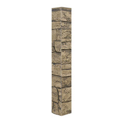 142-CT2-BRIGHTON WIDE STACKED STONE OUTSIDE CORNER - 48"H X 3 &frac12;" W X 1 &frac12;"D - Wall Panels