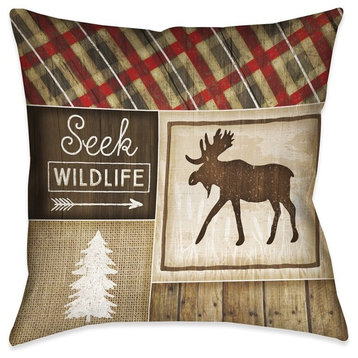 Laural Home Country Cabin II Outdoor Decorative Pillow, 18"x18"