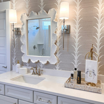 Coastal Schumacher inspired Master Bathroom for a Queen!