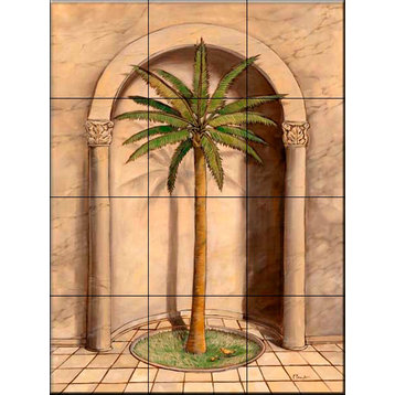 Tile Mural, Romanesque Palm 1 by Paul Brent