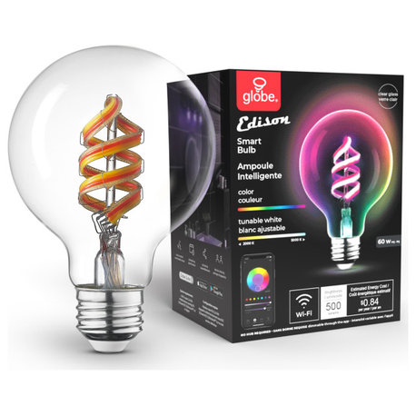 Wi-Fi Smart 60W Equivalent Vintage Filament Multicolor LED Light Bulb