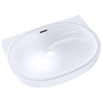 Toto Oval 19-11/16"x13-3/4" Undermount Bathroom Sink With CeFiONtect White