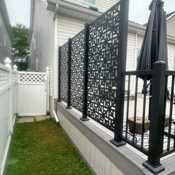 Azek's Boardwalk and Castle Gate with IRX modern rail and hideaway screens