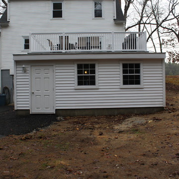 Flat roof Garage with Deck above