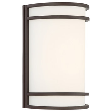 Lola Wall Sconce, Bronze, Frosted Glass, Replaceable LED