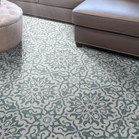 8"x8" Atlas Handmade Cement Tile, Green/White, Set of 12