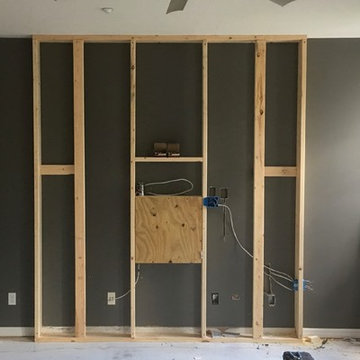 Stacked stone feature wall TV/Living room