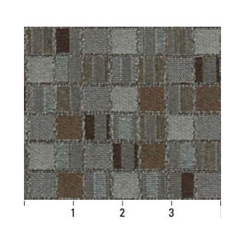 Blue And Brown Geometric Boxes Contract Grade Upholstery Fabric By The Yard