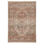 Jaipur - Jaipur Myriad Ginia Myd06 Traditional Rug, Blush and Beige, 9'6"x12'7" - Inspired by the vintage perfection of sun-bathed Turkish designs, the Myriad collection is warm and inviting with faded yet moody hues. The Ginia rug boasts a romantically distressed center medallion in soft, neutral tones of terracotta, pink, dark blue, and tan with ivory fringe trim for added texture and antique allure. This power-loomed rug features a plush and durable blend of polyester and polypropylene, lending the ideal accent to high-traffic spaces.