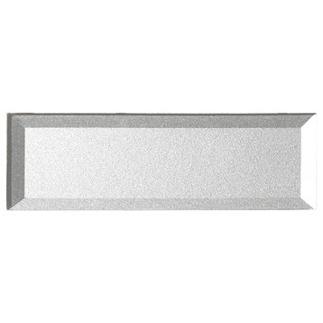 Forever 3 in x 12 in Reverse Bevel Glass Subway Tile in Glossy Eternal Silver