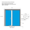 60"x80" 3 Lites Clear Left-Hand Inswing Primed Fiberglass Door, 4-9/16"