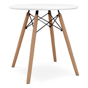 Aron Living 23" Mid-Century Wood Kids Playroom Table in White