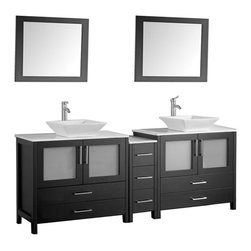 Ardan 72 inch Double Sink Modern Bathroom Vanity Espresso Finish - Bathroom Vanities And Sink Consoles