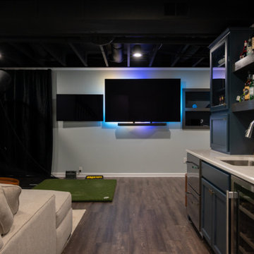 Finished Basement with. Golf Simulator, Bar and Gym in Canton, MI