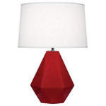 Robert Abbey - Robert Abbey RR930 Delta - One Light Table Lamp - Cord Length: 96.00  Base DimensDelta One Light Tabl Ruby Red Glazed/Poli *UL Approved: YES Energy Star Qualified: n/a ADA Certified: n/a  *Number of Lights: Lamp: 1-*Wattage:150w Type A bulb(s) *Bulb Included:No *Bulb Type:Type A *Finish Type:Ruby Red Glazed/Polished Nickel