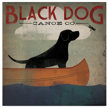 Ryan Fowler 'Black Dog Canoe' Canvas Art