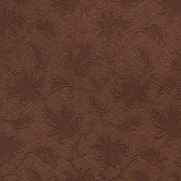 Brown Leaves And Branches Woven Matelasse Upholstery Grade Fabric By The Yard