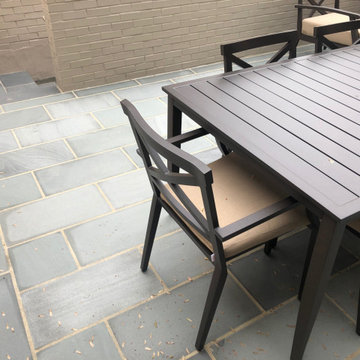 Thermal Blue Running Bond Pattern Flagstone with Border in Capital Hill, DC