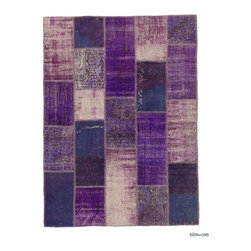 Over-dyed Turkish Patchwork Rug - Area Rugs