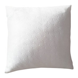 DECORATIVE PILLOWS MIAMI - Honeycomb Pillow, White, 22" - Decorative Pillows