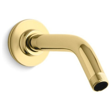 Kohler Shower Arm & Flange,7-1/2" Long, Vibrant Polished Brass