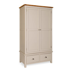 Lundy Stone Grey 2 Drawer Wardrobe - Armoires And Wardrobes