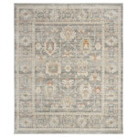 Nourison - Nourison Traditional Home 8'6" x 11'4" Grey Vintage Indoor Area Rug - Create a relaxing retreat in your home with this vintage-inspired rug from the Traditional Home Collection. A cool grey color palette enlivens the traditional Persian design, which is artfully faded for an heirloom look. The machine-made construction of polypropylene yarns delivers durability, limited shedding, and low maintenance. Finished with fringe edges that complete the look.
