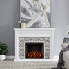 Bowery Hill Engineered Wood Tiled Marble Electric Fireplace in White